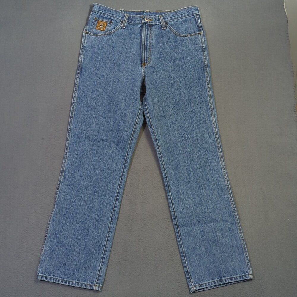 Cinch Jeans Men's 35x32 Fits 34x31 Blue Western Denim Bronze Label Slim Tapered